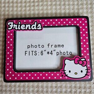 Hello Kitty by Sanrio 2012 Friends 4x6 inch Table Top Pink Polka Dot Photo Frame